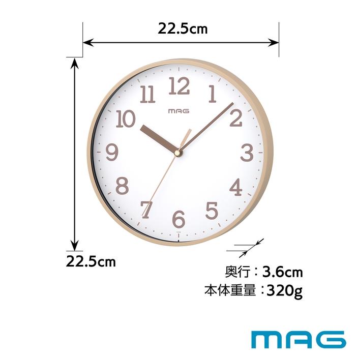 MAG W 808IV Z 掛け時計 壁掛け時計 アイボリー ガレット 直径22.5cm