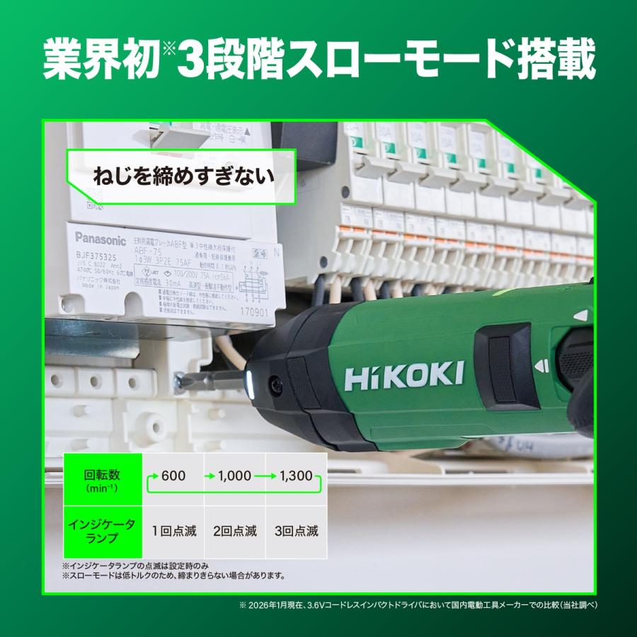 HiKOKI WH3DA 2JS 3.6V 充電式 インパクトドライバー 電動ドライバー