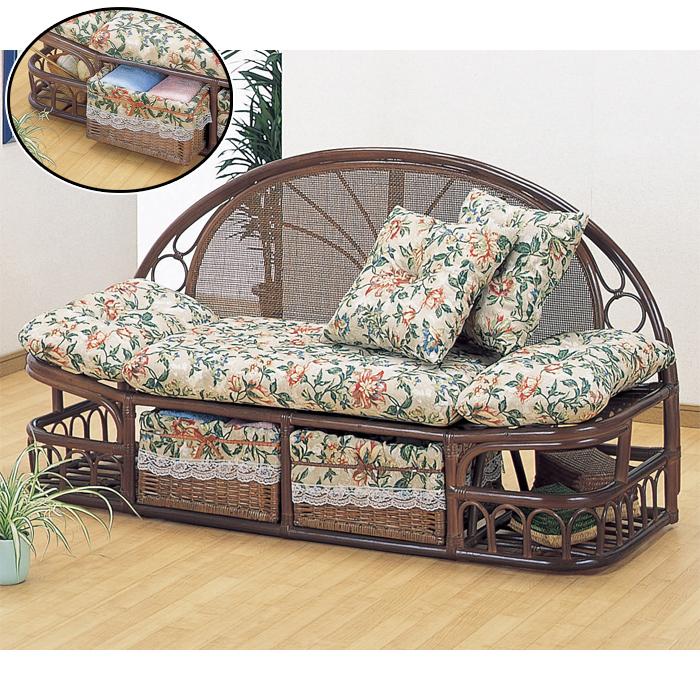 ☆今枝商店 ラタン 籐 3Pラブソファー Y440B