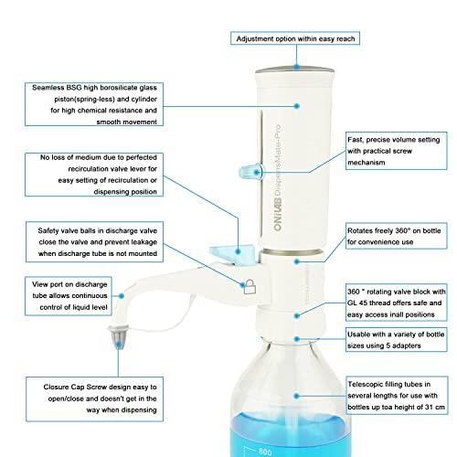 ボトルトップディスペンサー実験室用　DispensMate-Pro　ONiLAB　(5-50ml)