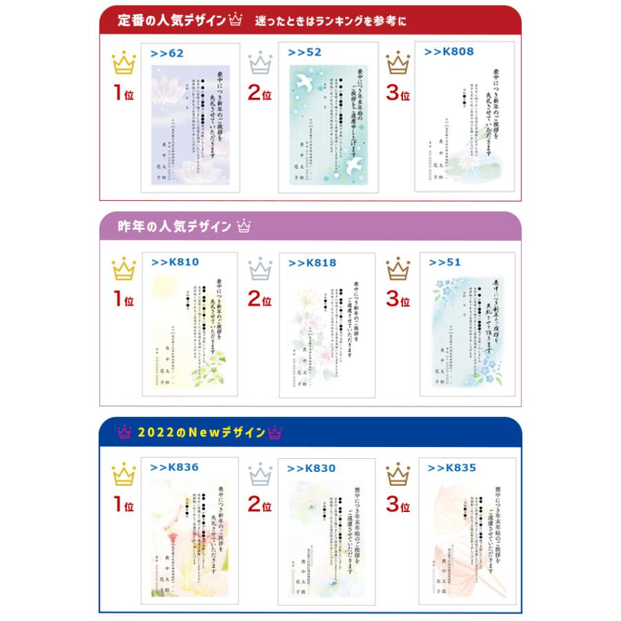 名入れ印刷 喪中はがき 印刷 80枚 85円切手付官製はがき 喪中ハガキ