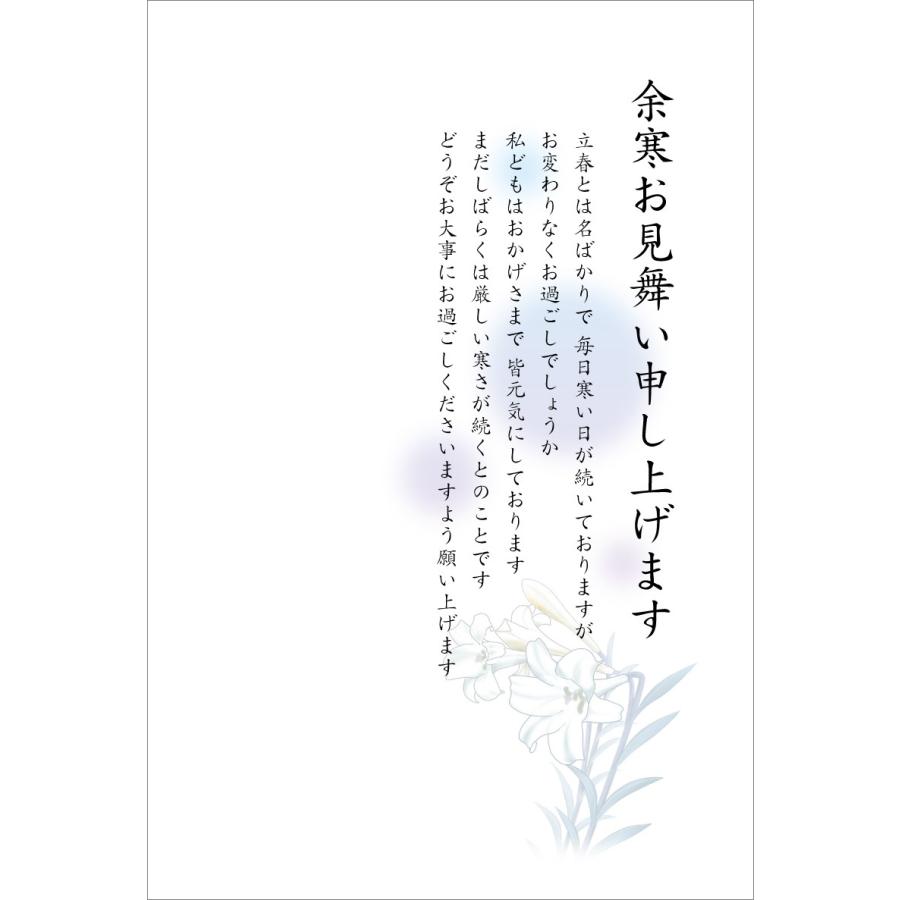 5枚入り 寒中見舞い 余寒見舞いハガキ ユリ ポストカード Kantyu S05 D8 メイドインたんたん 通販 Yahoo ショッピング