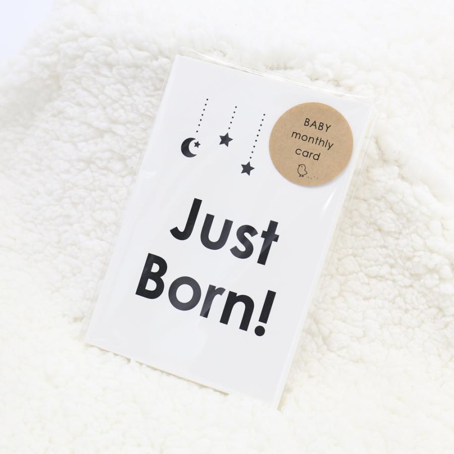 ベビーマンスリーカード 21枚セット（5歳まで）design8　ツキホシ モノクロ 月齢フォト 月齢カード 成長記録に 記念日 出産祝い