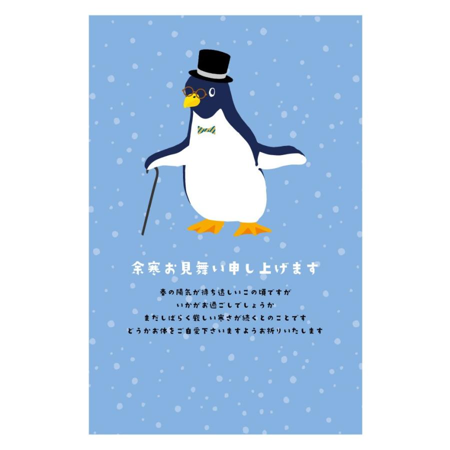 《私製 5枚》余寒見舞いはがき 競売 pka10 魔法ペンギン ポストカード》 《切手なし 裏面印刷済み 【新発売】