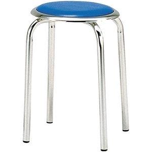 ds-1323709 TOKIO 丸イス(スタッキングチェア/スツール) M-24M ブルー ビニールシート張り (ds1323709)