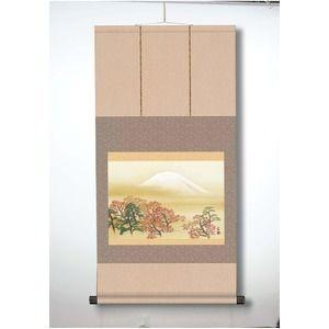 ds-2057419 富士図・富士絵画・高精彩特色技術絵■横山大観　霊峰富士掛軸(尺三)　日本心神 (ds2057419)