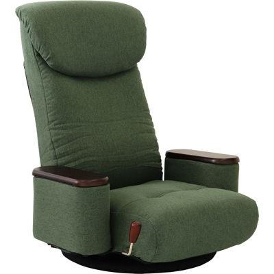 ヤマソロ 83-873 木製ボックス肘付回転座椅子(グリーン) (83873)