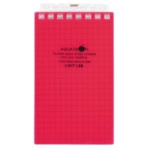ds-2117443 （まとめ） リヒトラブ AQUA DROPsツイストノート（メモサイズ） 125×72mm 8穴 5mm方眼罫 赤 40枚 N-1661-3 1冊