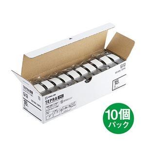 ds-2138849　キングジム　テプラ　SS18K-10PN　1パック(10個)　18mm　黒文字　エコパック　(ds2138849)　白　PROテープカートリッジ