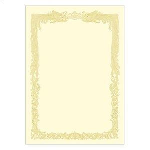 ds-2217965 (まとめ）ササガワ タカ印 OA賞状用紙 クリームA4 ヨコ書用 業務用パック 10-1168 1ケース（100枚） (ds2217965)