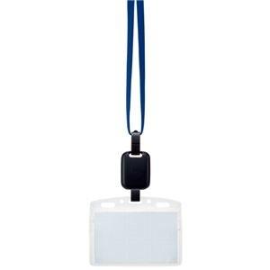 ds-2219339 (まとめ）吊り下げ名札セット（リール式・ソフトケース・チャック式） 青 10個入 3パック (ds2219339) ds-2219339 (まとめ）吊り下げ名札セット（リール式・ソフトケース