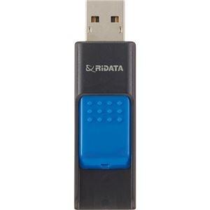 ds-2222838 (まとめ) RiDATA ラベル付USBメモリー64GB ブラック/ブルー RDA-ID50U064GBK/BL 1個  (ds2222838)