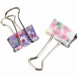 ds-2227145 (まとめ) ソニック 花柄ダブルクリップ 小口幅19mm GP-472 1セット（150個：15個×10パック）  (ds2227145)