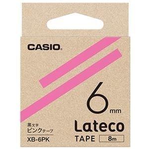 ds-2312352 （まとめ）カシオ ラテコ 詰替用テープ6mm×8m ピンク/黒文字 XB-6PK 1セット（5個） (ds2312352)