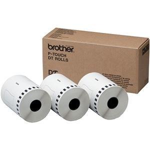 ds-2290953 ブラザー ピータッチ DTテープ長尺紙テープ 102mm幅×30.48m巻 白/黒文字 DT-243 1パック（3本） (ds2290953)