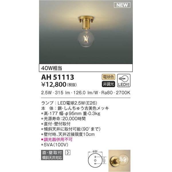 【納期目安：１週間】コイズミ AH51113 LED直付器具