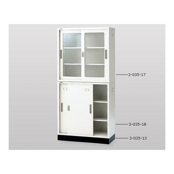 3-035-18 耐薬引違保管庫 スチール戸 880×400×880mm N-90D・