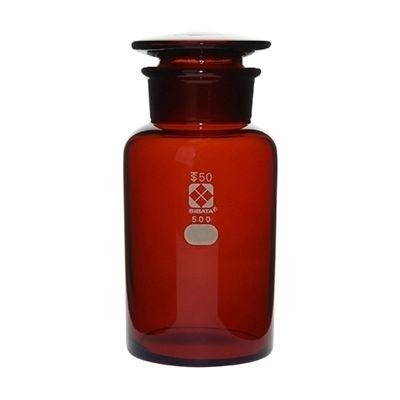 アズワン 4-5032-05 共通摺合わせ広口試薬瓶 茶褐色 500mL (4503205)