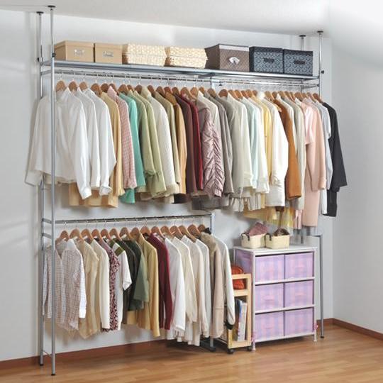 ツッパリスリムクローゼットハンガーラック シルバー CMLF-1023400 ツッパリクローゼットハンガーラック(奥行30cm)ハイ