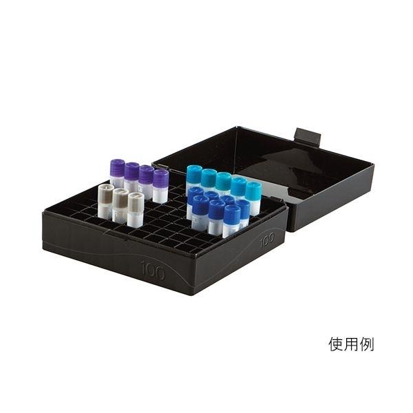 3-6089-03 ストレージボックス HS120043 黒・遮光 141×151×57mm 100本収納 HS120043(黒・遮光) (3608903)