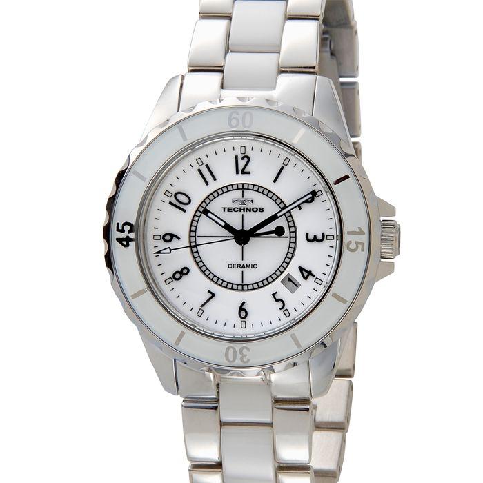 Technos テクノス TSM917TW メンズ レディース 腕時計 39mm セラミック クォーツ ブラック