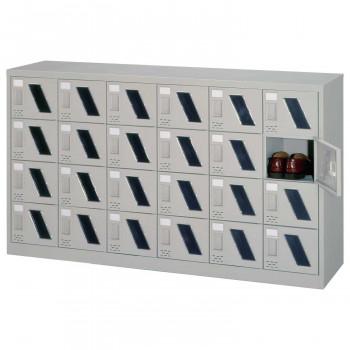 CMLF-1655030 シューズロッカー　6列4段扉付・窓付・錠なしタイプ　ニューグレー COM-SC-24M (CMLF1655030)