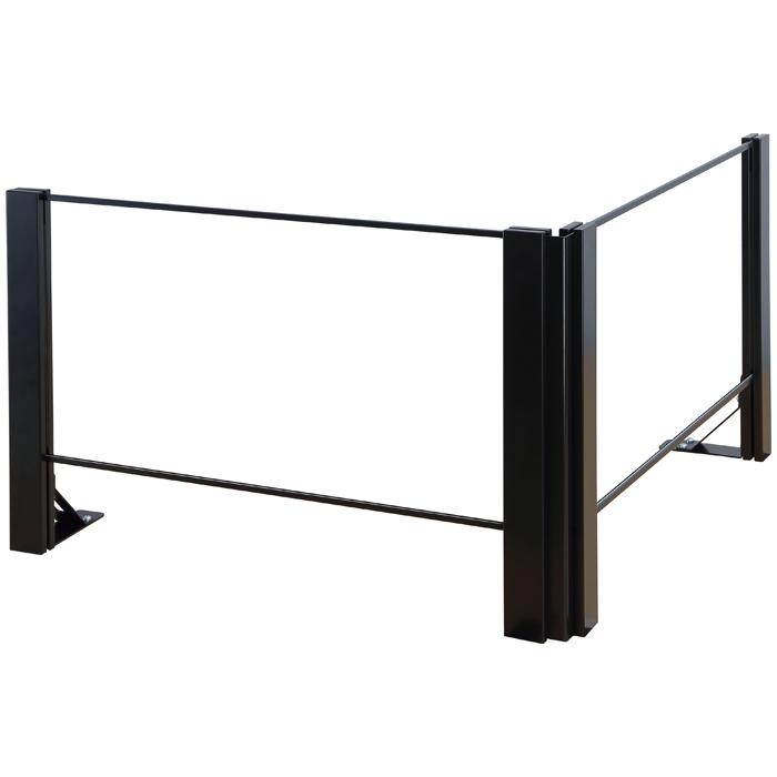 豊國工業 HG-L090906-B 飛沫ガードTLPlus LタイプW942×D942×H600ブラック (HGL090906B) 搬入設置料金込み豊國工業 飛沫ガードアクリルパネル HGシリーズ TL+