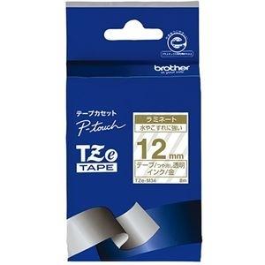 ds-2456125 (まとめ) ブラザー ピータッチ TZeテープ(マットテープ) 12mm つや消し 透明/金文字 TZE-M34 1個  (ds2456125)