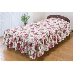 ds-2459634 花柄ベッドカバー（フローレンス） レッド セミダブル (ds2459634)