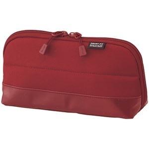 ds-2489156 （まとめ）リヒトラブ SMART FITACTACT ワイドオープンペンケース レッド A-7688-3 1個 (ds2489156)