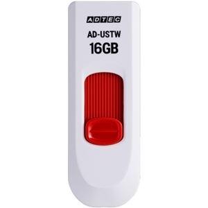 日本の職人技 ds-2489283 （まとめ）アドテック USB2.0スライド式フラッシュメモリ 16GB ホワイト/レッド AD-USTW16G-U2R 1個【×10セット】 (ds2489283)