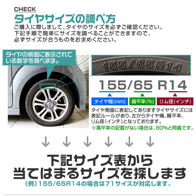 布製 スノーソック 74サイズ 205/65R16 205/70R15 他 非金属 タイヤ チェーン ジャッキアップ不要 滑り止め カバー タイヤ2本分 新品未使用｜tantobazar｜07