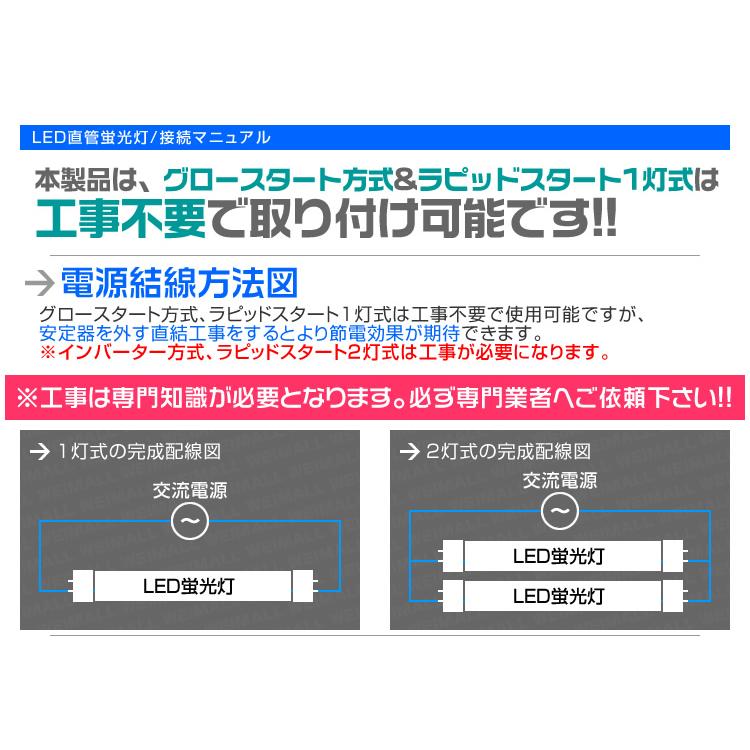 1年保証付き LED蛍光灯 1本 昼光色 40W型 1198mm 約120cm 直管 LEDライト SMD グロー式 工事不要 照明 店舗 オフィス 省エネ｜tantobazar｜09