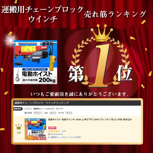 WEIMALL 電動ウインチ 100V 最大 200kg ホイスト 吊り下げ WEIMALL 電動ウインチ 100V 最大 200kg ホイスト 吊り下げ