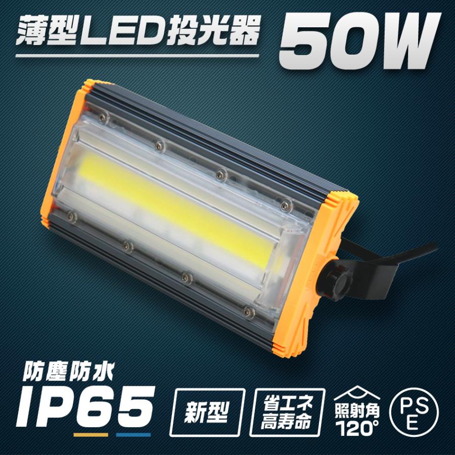 WEIMALL LED投光器 50W 薄型 COBチップ搭載 LED 投光器 昼光色 WEIMALL LED投光器 50W 薄型 COBチップ搭載 LED 投光器 昼光色