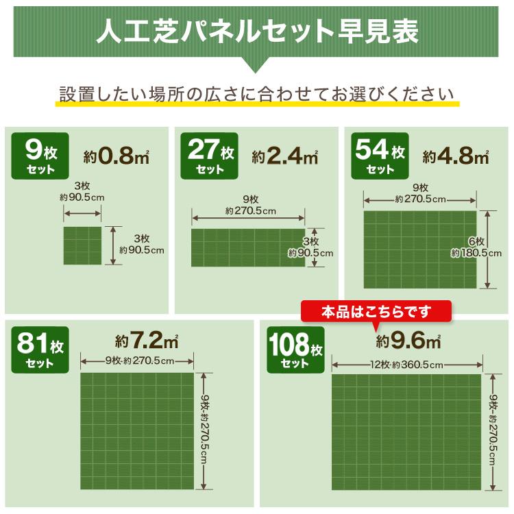 人工芝 30cm×30cm パネル式 108枚セット カット可能 リアル人工芝 ベランダ ガーデニング 庭 ジョイントマット タイル パネル バルコニー タイルジョイント式｜tantobazarshop｜11
