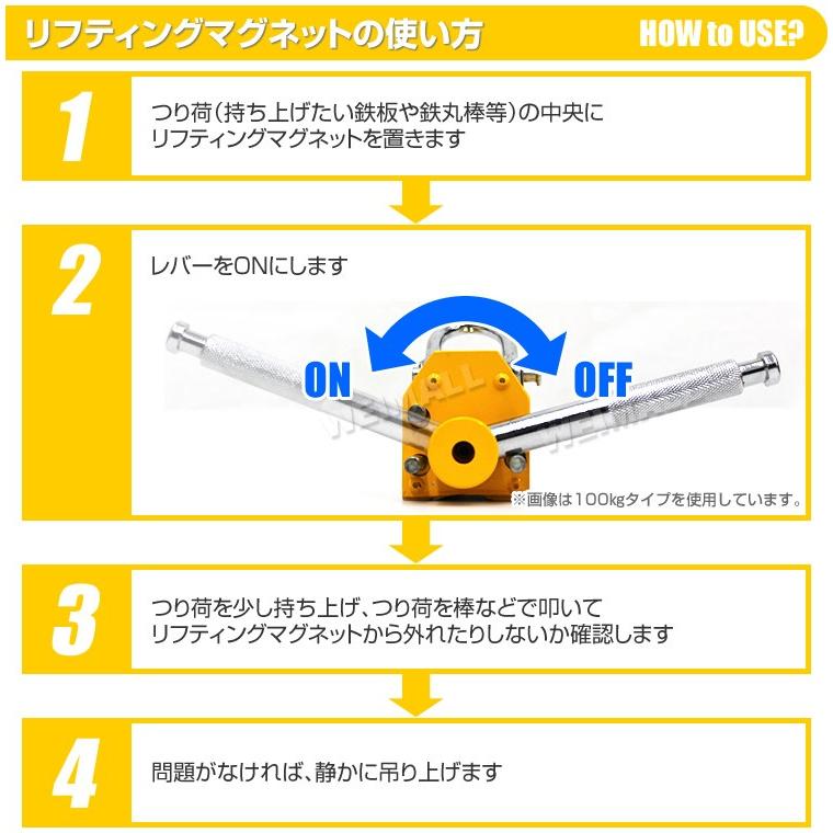 リフティングマグネット リフマグ 電源不要 高品質永久磁石使用 400kg