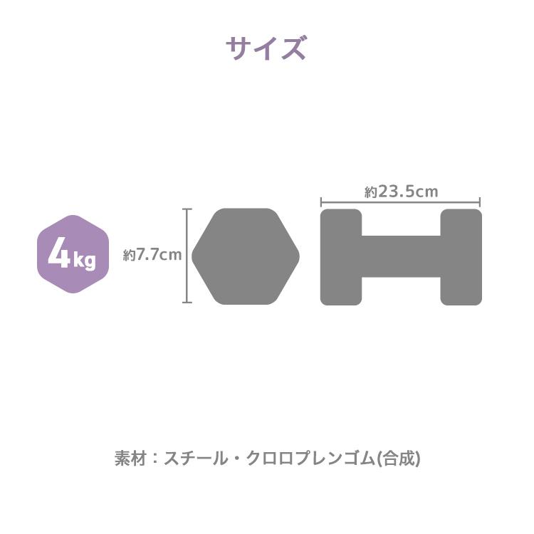 WEIMALL（ウェイモール） ダンベル セット カラーダンベル 4kg 2個