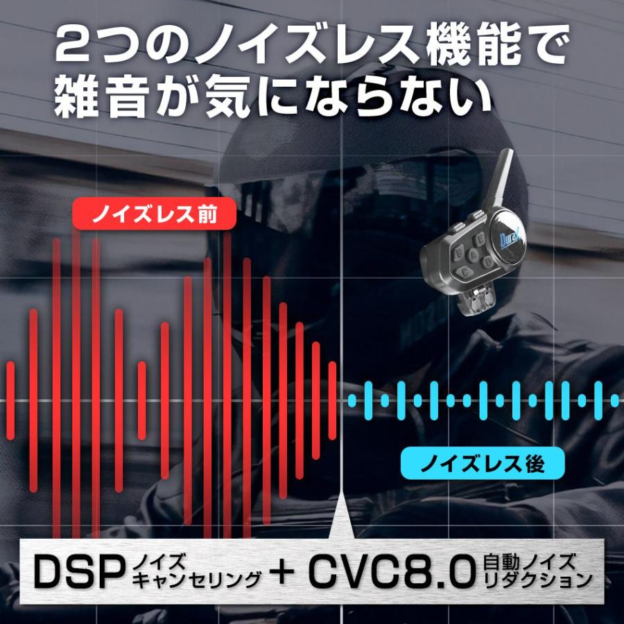Durax インカム バイク 2個セット イヤホンマイク インターコム