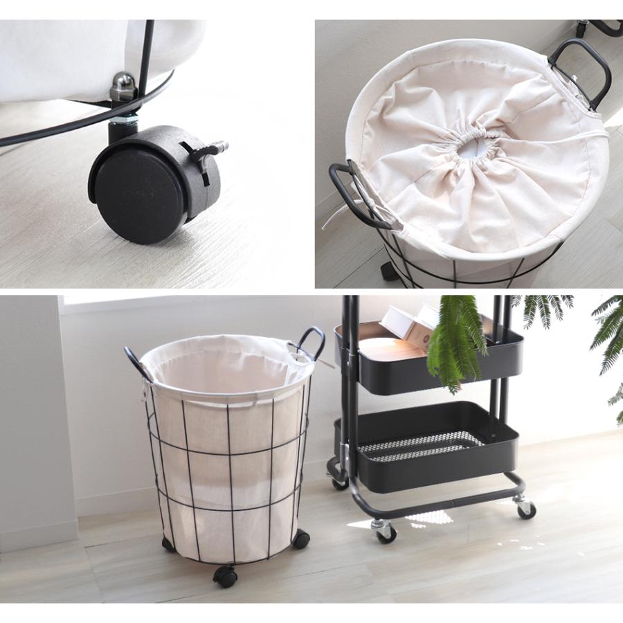 ランドリーバスケット キャスター付き 46l 大容量 ワイヤー ランドリーワゴン 洗濯物入れ 脱衣かご 収納 新生活 一人暮らし Fae004 Tantobazarshop 通販 Yahoo ショッピング