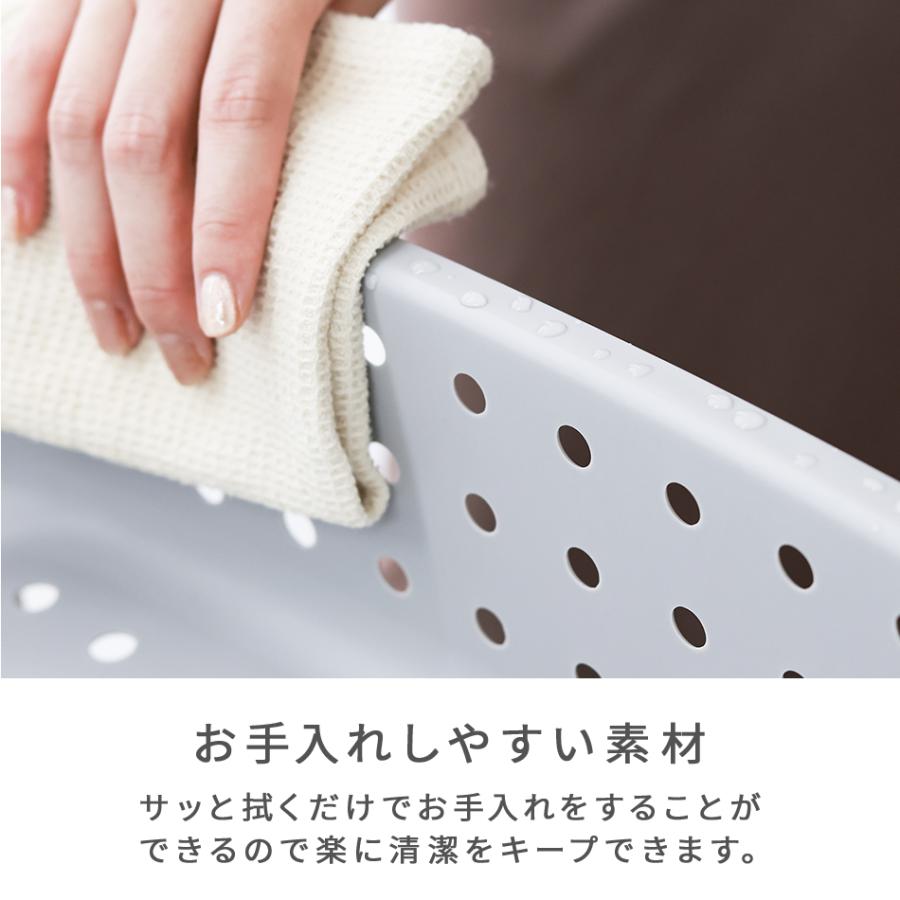 ふぶき【未使用美品】ランドリーラック 3段 ホワイト×ホワイトウッド ランドリーラック 3段 幅28cm キャスター付 ワイヤーバスケット