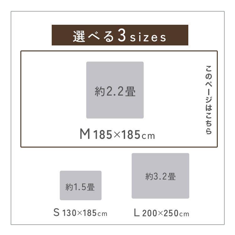 WEIMALL（ウェイモール） ラグ 厚手 2畳 カーペット 2.2畳 185x185cm