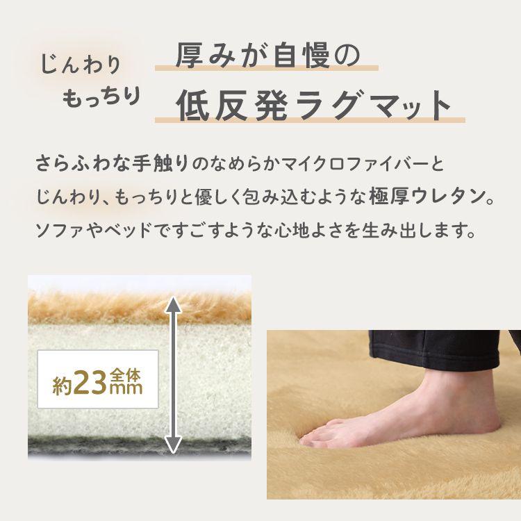 WEIMALL（ウェイモール） ラグ 厚手 2畳 カーペット 2.2畳 185x185cm