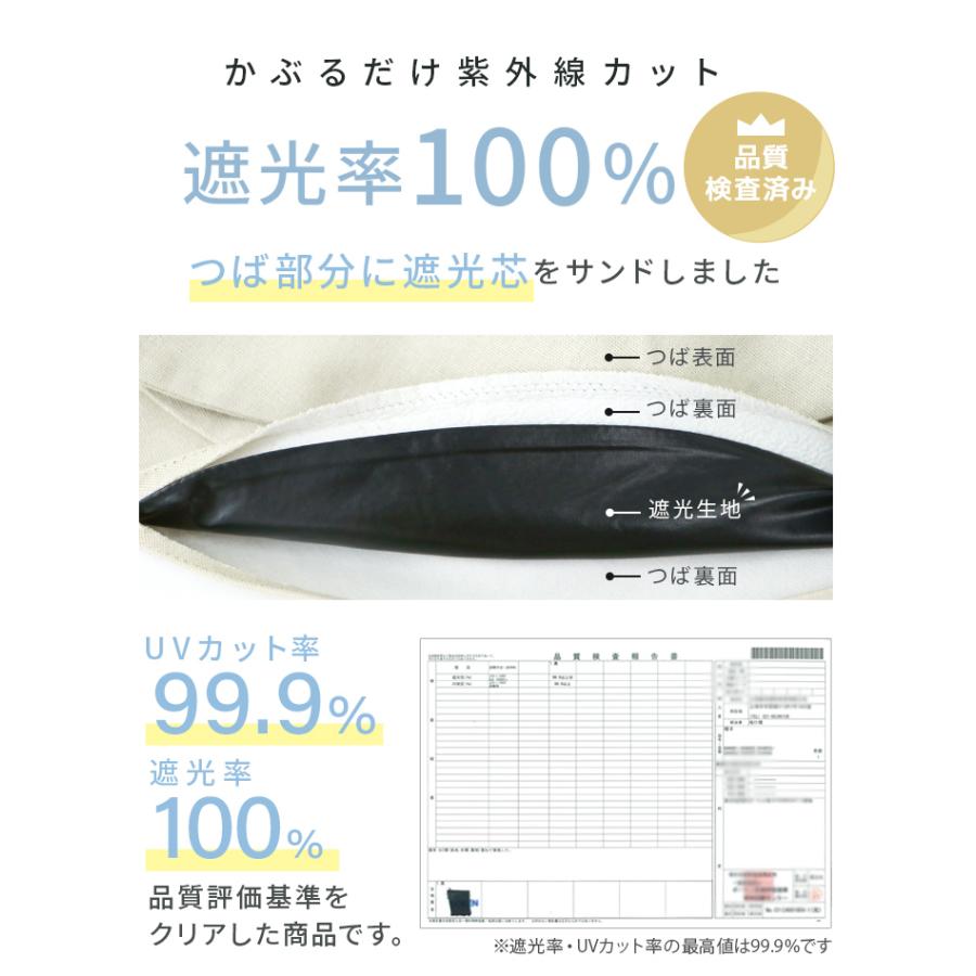 UVカット完全遮光帽子M レギュラー 遮光 帽子 カラーフェード防止 冷感素材 内側 調節 ストラップ おしゃれ 口コミ｜tantobazarshop｜12