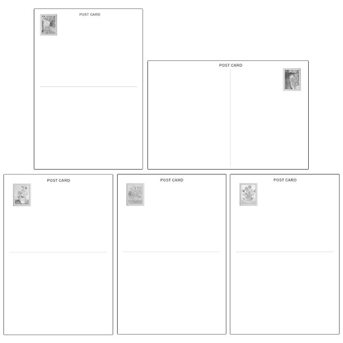 ポストカード お得な5枚セット 夜のカフェテラス 星月夜 ひまわり3本 ひまわり12本 ひまわり15本 ゴッホ 絵画 おしゃれ 絵はがき メッセージカード |  | 01