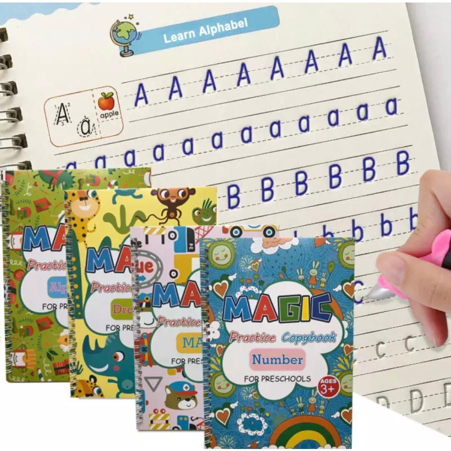 最前線の 魔法のドリル 英語 数字 絵 算数 時間がたつと消えるペン なぞり書き 4冊セット 繰り返し お絵かきセット Columbiatools Com