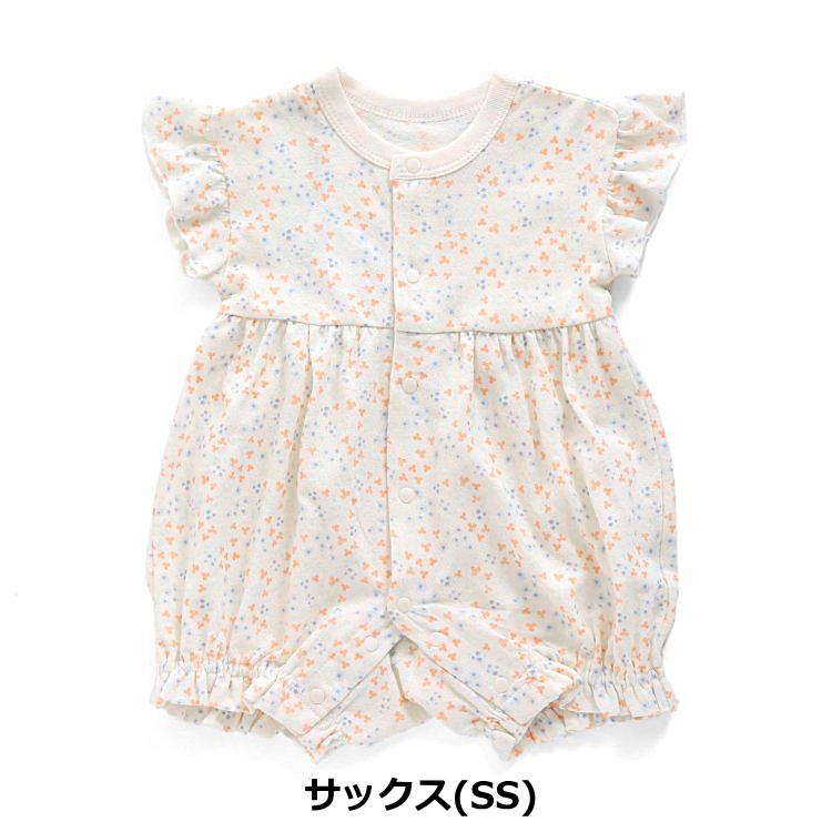 ベビー服 女の子 小花柄 前開きロンパース 60cm 80cm 受注生産品 出産祝い 誕生日祝い アンパサンド Ampersand