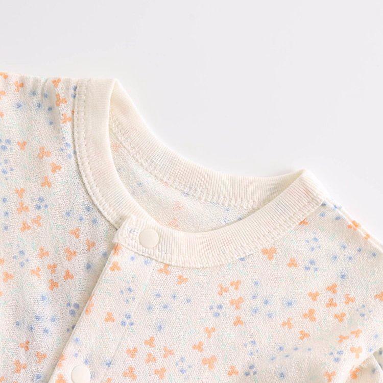 ベビー服 女の子 小花柄 前開きロンパース 60cm 80cm 受注生産品 出産祝い 誕生日祝い アンパサンド Ampersand