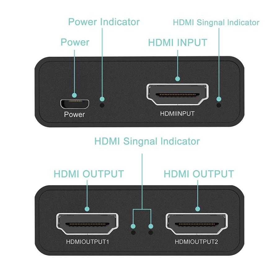 iFormosa HDMI 分配器 スプリッター 入力1 出力2 IF-HDMI1TO2-BK｜taobaonotatsujinpro｜02