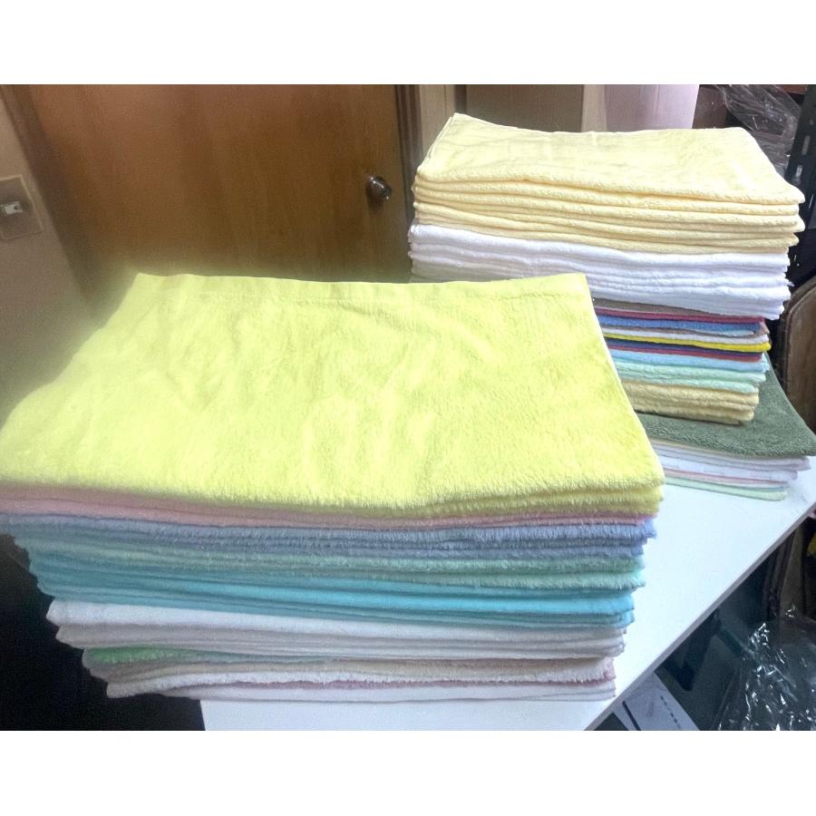 B級品 処分バスタオル 白・カラー 46枚 まとめ買い 1枚税別168円 